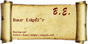 Baur Edgár névjegykártya